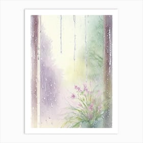 Rain On Window Water Waterscape Gouache 1 Art Print