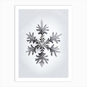 Fernlike Stellar Dendrites, Snowflakes, Marker Art 5 Art Print