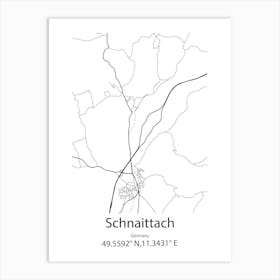 Schnaittach,Germany Minimalist Map Art Print