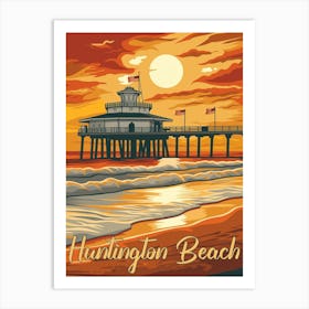 Huntington Beach - A Blast from the Past Poster Art Print