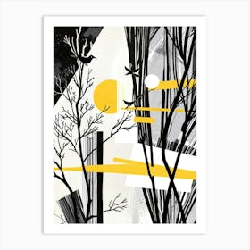 Black And Yellow Trees 1 Poster