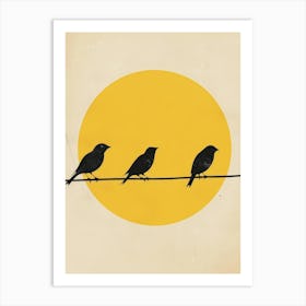 Birds On A Wire 2 Art Print