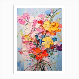 Abstract Flower Painting Phlox Art Print