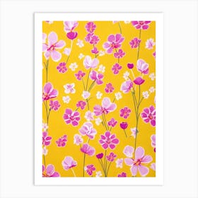 Crocus Floral Print Retro Pattern 1 Flower Art Print
