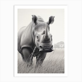 Black Rhinoceros Realism 4 Art Print