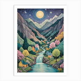 Full Moon In The Valley Art Print