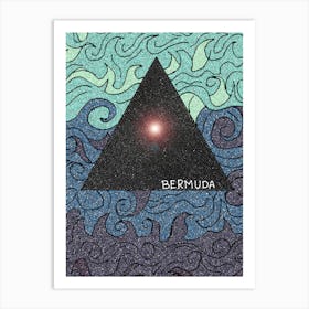 Bermuda Mystery Horror Scary Science Thrill Triangle In Ocean Art Print