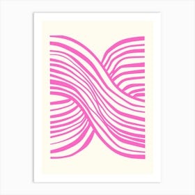 Pink Wavy Lines Art Print