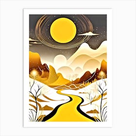 Yellow Road Art Print