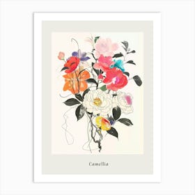 Camellia 2 Collage Flower Bouquet Poster Art Print