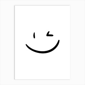 Wink Face Poster Print Art Print