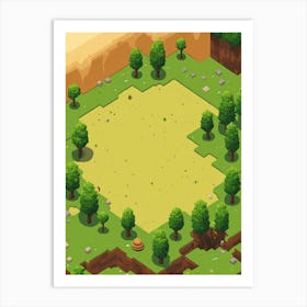 Isometric Landscape Wall Art For Living Room Art Print