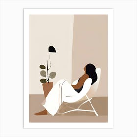 Woman Relaxing In A Chair 1 Art Print