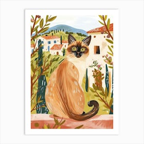 Bengal Cat Storybook Illustration 1 Art Print