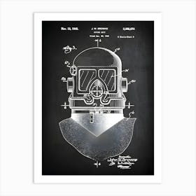 Diving Mask, Scuba Diving Suit, Diving Suit Patent, Vintage Diving Suit, Diving Wall Decor, Diving Poster, Diving Print,Diving Suit, Sb674 21 Art Print