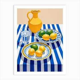 Lemons On A Table Art Print