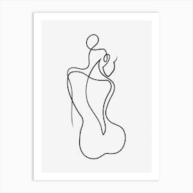 One Line Female Body Line Art Vector Woman Art Print