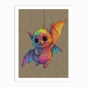 Rainbow Bat Art Print