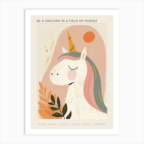 Unicorn Pink Muted Pastels 2 Poster Art Print