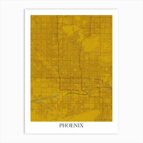 Phoenix Arizona Yellow Blue Art Print