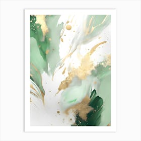 Abstract In Green And Gold Art Print