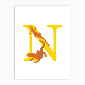 N For Newt Art Print