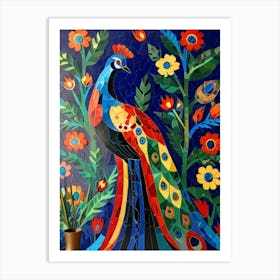 Peacock Mosaic Art Print