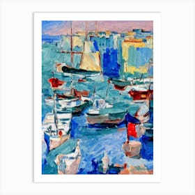 Port Of Tunis Tunisia Abstract Block harbour Art Print