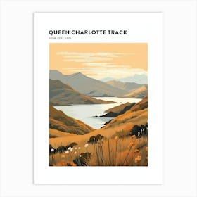 Queen Charlotte Track New Zealand 2 Hiking Trail Landscape Poster Art Print