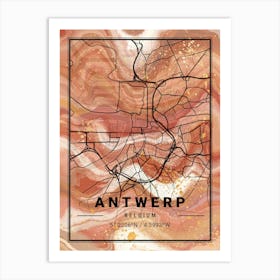 Antwerp Map Art Print