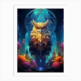 Owl In The Forest 2 Art Print