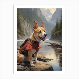 Wolf Dog Explorer Art Print