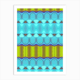 Abstract Blue And Green Pattern Art Print