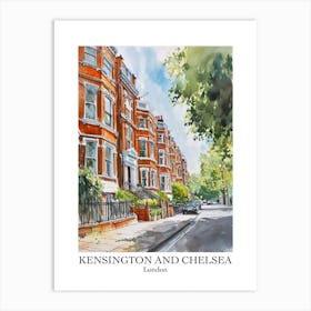 Kensington And Chelsea London Borough   Street Watercolour 3 Poster Art Print