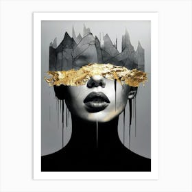 Golden Mask Of Mysterious Woman Art Print