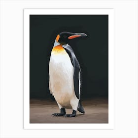 King Penguin Fernandina Island Minimalist Illustration 1 Art Print