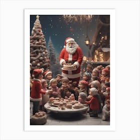 Santa Claus With Children Art Print