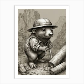 Bear In A Hat Art Print