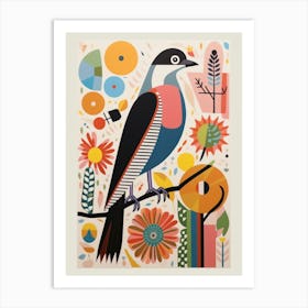 Colourful Scandi Bird Eurasian Sparrowhawk 3 Art Print