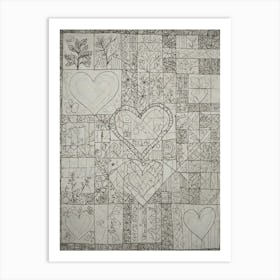 Heart Shaped Quilt Art Print