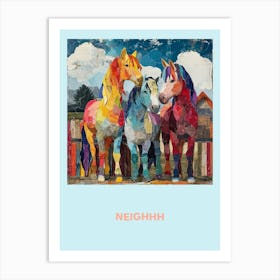 Neigh Horse Patchwork Collage Poster Art Print