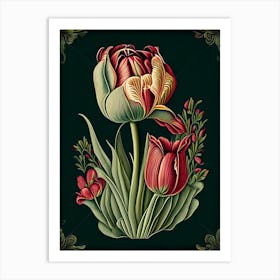 Tulip Floral 3 Botanical Vintage Poster Flower Art Print