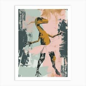 Dinosaur Dancing In A Tutu Pastels 4 Art Print