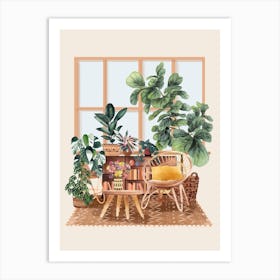 Boho Plant Room Art Print