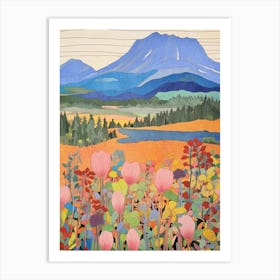 Mount Katahdin United States 1 Colourful Mountain Illustration Art Print