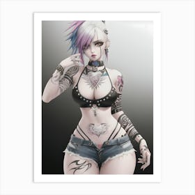 Pretty Punk Girl - Hall-O-Gram Creations 15 Art Print