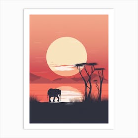 Elephant Minimalist Abstract 1 Art Print