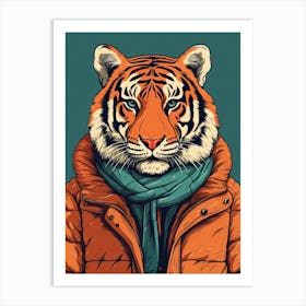 Tiger Illustrations Wearing A Shirt 4 Art Print