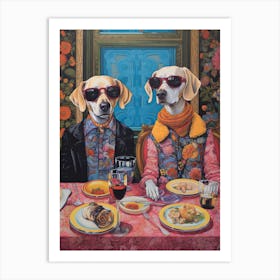 Staffordshire Dogs Illustration Kitsch 2 Art Print