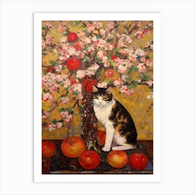 Apple Blossom With A Cat 1 Art Nouveau Klimt Style Art Print